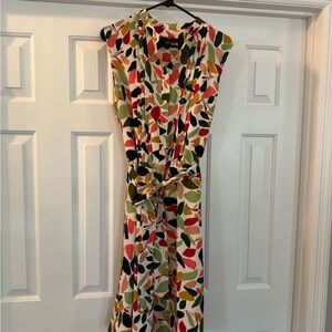 Maggy London Colorful Leaf Print Midi Dress